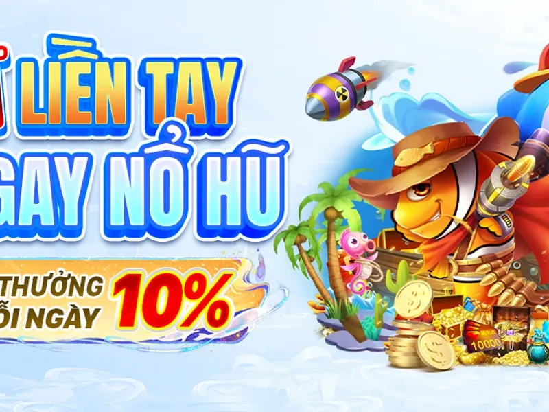 Hình ảnh game bắn cá với đại dương xanh và các loài cá đầy màu sắc